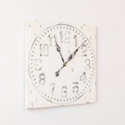 Melody Maison Antique Distressed White Square Clock With Grey Details - 50Cm X 50Cm - thumbnail 4