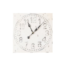 Melody Maison Antique Distressed White Square Clock With Grey Details - 50Cm X 50Cm - thumbnail 6