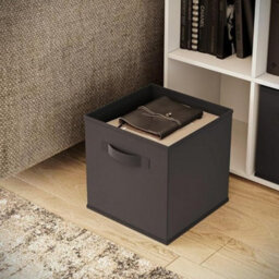 Urbn-Living Urbnliving Asymmetrical 8 Cube White Bookcase Storage Unit With 3 Fabric Drawer Inserts- Black - thumbnail 5