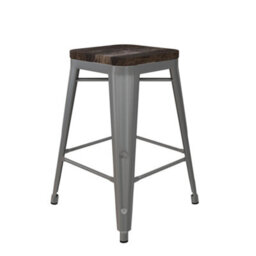 Dorel Home Fusion Counter Stool In Metal Silver, 2 Pieces - thumbnail 3