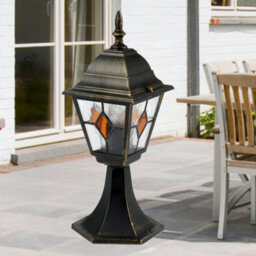 First Choice Lighting Set Of 2 Morecambe Black With Brushed Gold Ip44 Post Lights - thumbnail 5