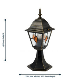 First Choice Lighting Set Of 2 Morecambe Black With Brushed Gold Ip44 Post Lights - thumbnail 6