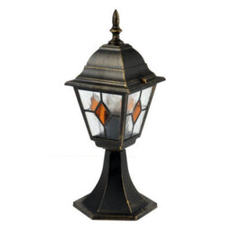 First Choice Lighting Set Of 2 Morecambe Black With Brushed Gold Ip44 Post Lights - thumbnail 2