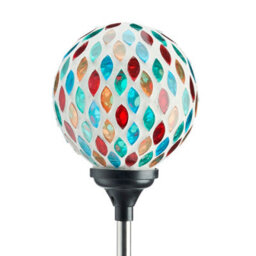 1 X Solar Mosaic Globe Stake Light - H75 X 9Cm Colourful Outdoor Garden Lighting For Borders, Pathway, Patios, Balcony, Lawns - thumbnail 2