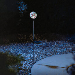1 X Solar Mosaic Globe Stake Light - H75 X 9Cm Colourful Outdoor Garden Lighting For Borders, Pathway, Patios, Balcony, Lawns - thumbnail 3