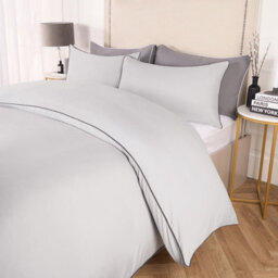 OHS Luxury Duvet Cover Set Piped Edge Soft Quilt Pillowcase Bedding, Double - thumbnail 4