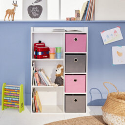 Sweeek - Children's Storage Unit With 4 Baskets Camille Pink 62X29.5X96 Cm - thumbnail 6