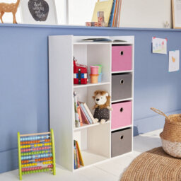 Sweeek - Children's Storage Unit With 4 Baskets Camille Pink 62X29.5X96 Cm - thumbnail 7