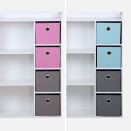 Sweeek - Children's Storage Unit With 4 Baskets Camille Pink 62X29.5X96 Cm - thumbnail 4