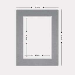 Ak Frames 8X6 Mid Grey Picture Mounts To Fit 6X4 Aperture Size - Mount Board Only (No Frame Included) - thumbnail 3
