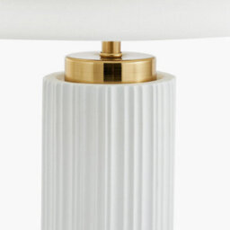 Pacific Lifestyle White Textured Ceramic And Gold Metal Table Lamp - thumbnail 3