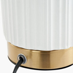 Pacific Lifestyle White Textured Ceramic And Gold Metal Table Lamp - thumbnail 6