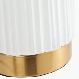 Pacific Lifestyle White Textured Ceramic And Gold Metal Table Lamp - thumbnail 7