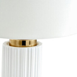 Pacific Lifestyle White Textured Ceramic And Gold Metal Table Lamp - thumbnail 5