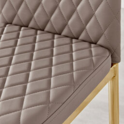 Furniturebox Uk 4 Seater Dining Set - Novara 100Cm Gold Round Glass Dining Table And Chairs - 4 Beige Faux Leather Milan Chairs - thumbnail 7