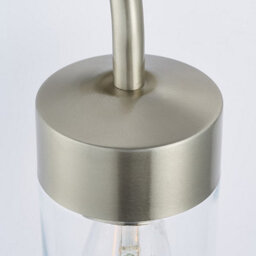 Luminosa Lighting Luminosa North 1 Light Outdoor Wall Light Brushed Stainless Steel & Clear Glass Ip44, E27 - thumbnail 2