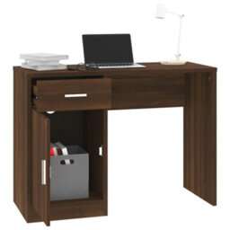 Berkfield Desk With Drawer&cabinet Brown Oak 100X40X73 Cm Engineered Wood - thumbnail 4