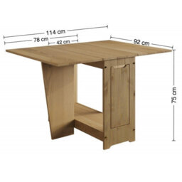 Mercers Furniture Corona Butterfly Dining Set Table & 4 Chairs Folding Compact Drop Leaf Solid Wood Mexican Pine Wooden Kitchen - thumbnail 7