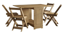 Mercers Furniture Corona Butterfly Dining Set Table & 4 Chairs Folding Compact Drop Leaf Solid Wood Mexican Pine Wooden Kitchen