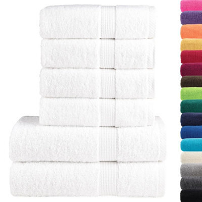 Berkfield Durable 6 Piece Premium Towel Set Solund White 600 Gsm