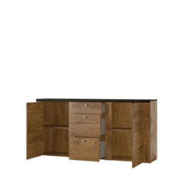 Arte Elegant Larona 25 Sideboard Cabinet 1760mm Oak Satin & Touchwood - Modern Organiser H850mm D370mm - thumbnail 2