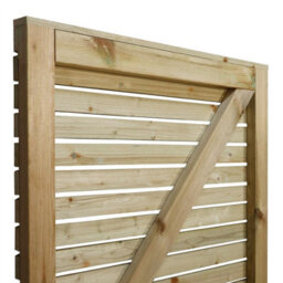 Premier Garden Supplies Slatted Garden Gate Roma Range H.3Ft X W.3Ft Fully Framed Wooden Pressure Treated Decorative Venetian Timber Garden Door - thumbnail 6