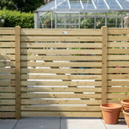 Premier Garden Supplies Slatted Garden Gate Roma Range H.3Ft X W.3Ft Fully Framed Wooden Pressure Treated Decorative Venetian Timber Garden Door - thumbnail 9