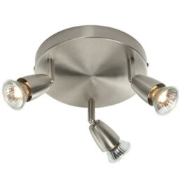 Led Adjustable Ceiling Spotlight Satin Nickel Triple Gu10 Dimmable Downlight - thumbnail 1