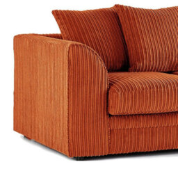 Hannah Jumbo Cord 4 Seater Right Hand Facing Corner Sofa Orange - thumbnail 4