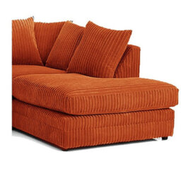 Hannah Jumbo Cord 4 Seater Right Hand Facing Corner Sofa Orange - thumbnail 3