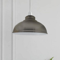 Vintage Satin Nikel Metal Ceiling Lamp Shade Easy Fit Light Pendant 29Cm Modern Hanging Lighting Shade For Bedroom - thumbnail 3
