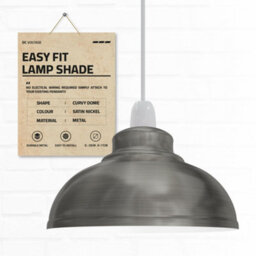 Vintage Satin Nikel Metal Ceiling Lamp Shade Easy Fit Light Pendant 29Cm Modern Hanging Lighting Shade For Bedroom