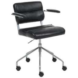 Beliani Desk Chair Candor Faux Leather Black - thumbnail 1