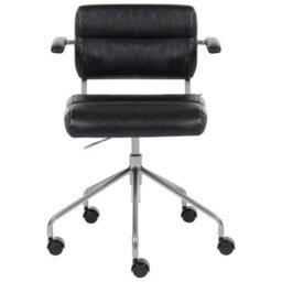 Beliani Desk Chair Candor Faux Leather Black - thumbnail 4