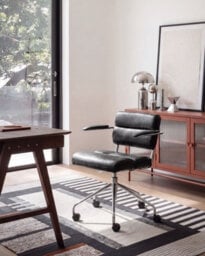 Beliani Desk Chair Candor Faux Leather Black - thumbnail 2