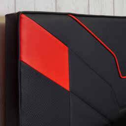 X Rocker X-Rocker Cerberus Ottoman Gaming Bed, 3Ft Single Upholstered Bedstead With Storage Carbon Red Black -  90X190Cm Mattress Included - thumbnail 4