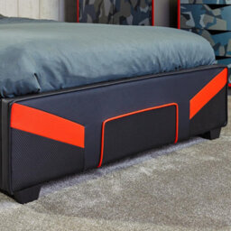 X Rocker X-Rocker Cerberus Ottoman Gaming Bed, 3Ft Single Upholstered Bedstead With Storage Carbon Red Black -  90X190Cm Mattress Included - thumbnail 7