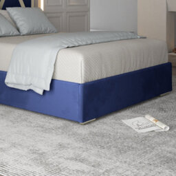 Alison Upholstered Soft Velvet Metal Blue Bed Frame - thumbnail 3