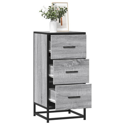 Berkfield Sideboard Grey Sonoma 35.5X35X76 Cm Engineered Wood And Metal - image 1