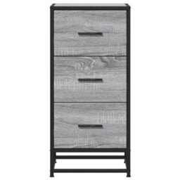 Berkfield Sideboard Grey Sonoma 35.5X35X76 Cm Engineered Wood And Metal - thumbnail 4