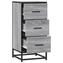 Berkfield Sideboard Grey Sonoma 35.5X35X76 Cm Engineered Wood And Metal - thumbnail 7