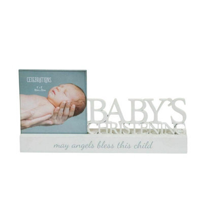 "Widdop Celebrations Baby 'christening' Decorative Photo Frame - 4 X 4""" - image 1