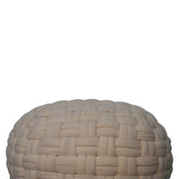 Artisan Furniture Solid Wood White Tube Pouffe - thumbnail 4