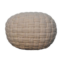 Artisan Furniture Solid Wood White Tube Pouffe - thumbnail 2