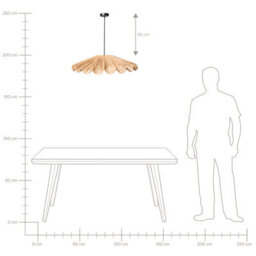 Beliani Boho Raffia Pendant Lamp Handwoven Natural Palm-Leaf Ceiling Light, W78 X H105Cm - thumbnail 8