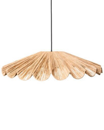 Beliani Boho Raffia Pendant Lamp Handwoven Natural Palm-Leaf Ceiling Light, W78 X H105Cm - thumbnail 3