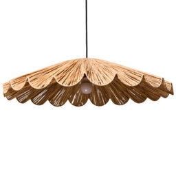 Beliani Boho Raffia Pendant Lamp Handwoven Natural Palm-Leaf Ceiling Light, W78 X H105Cm - thumbnail 5
