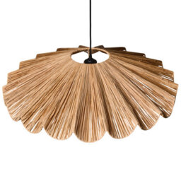 Beliani Boho Raffia Pendant Lamp Handwoven Natural Palm-Leaf Ceiling Light, W78 X H105Cm - thumbnail 4