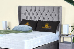 UKBEDFURNITURE Bronte Plush Grey End Opening Divan Ottoman Bed With 54 Inch Headboard & 10 Inch Orthopaedic Mattress - thumbnail 3