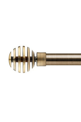 Unknown 16-19mm Geneva Extendable Eyelet Metal Curtain Pole Set Brass 160-300Cm - image 1